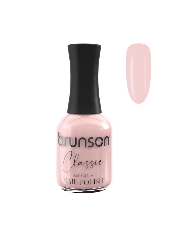 Brunson Classic Nail Polish 18ml Fast Dry Nail Lacquer Nail Harderner Normal Polish Glossy Gel Effect Quick Air Dry Long-Lasting Natural Nail Enamel Salon Quality Manicure Pedicure Regular Polish - Image 1